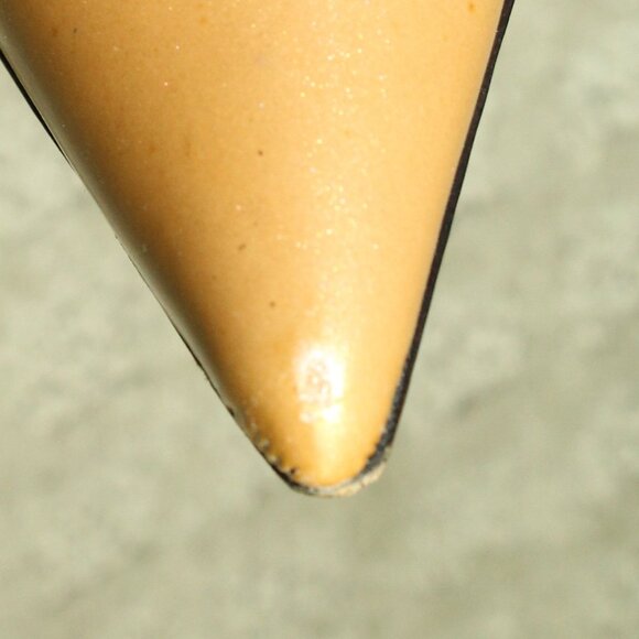 Prada Women's Size 7 / 37.5 Gold Patent Leather 3" Kitten Heel Bow Slingback - Picture 9 of 10